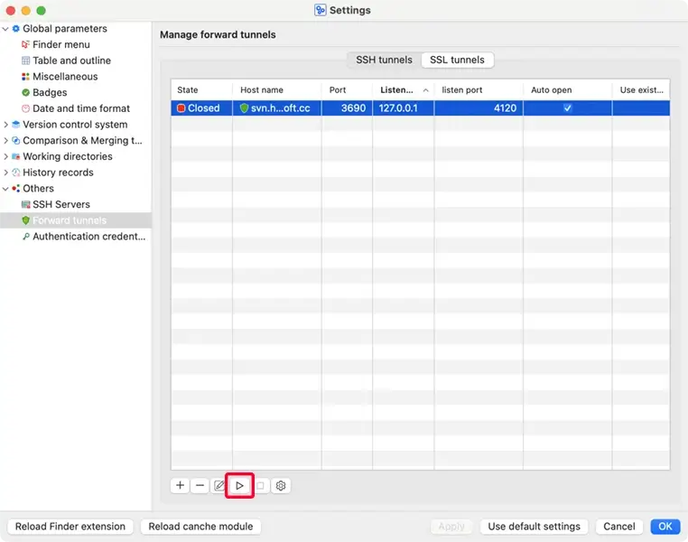 macSvn ssl tunnels list - start