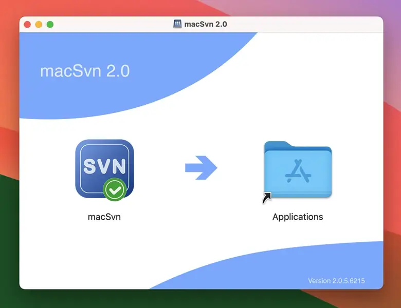 macSvn installation and uninstallation - macSvn.dmg window